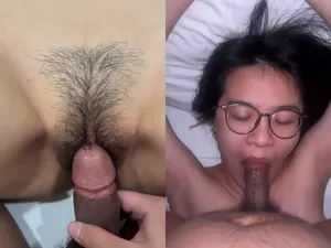 Nện em học sinh chubby kính cận ra nước khoái đê mê